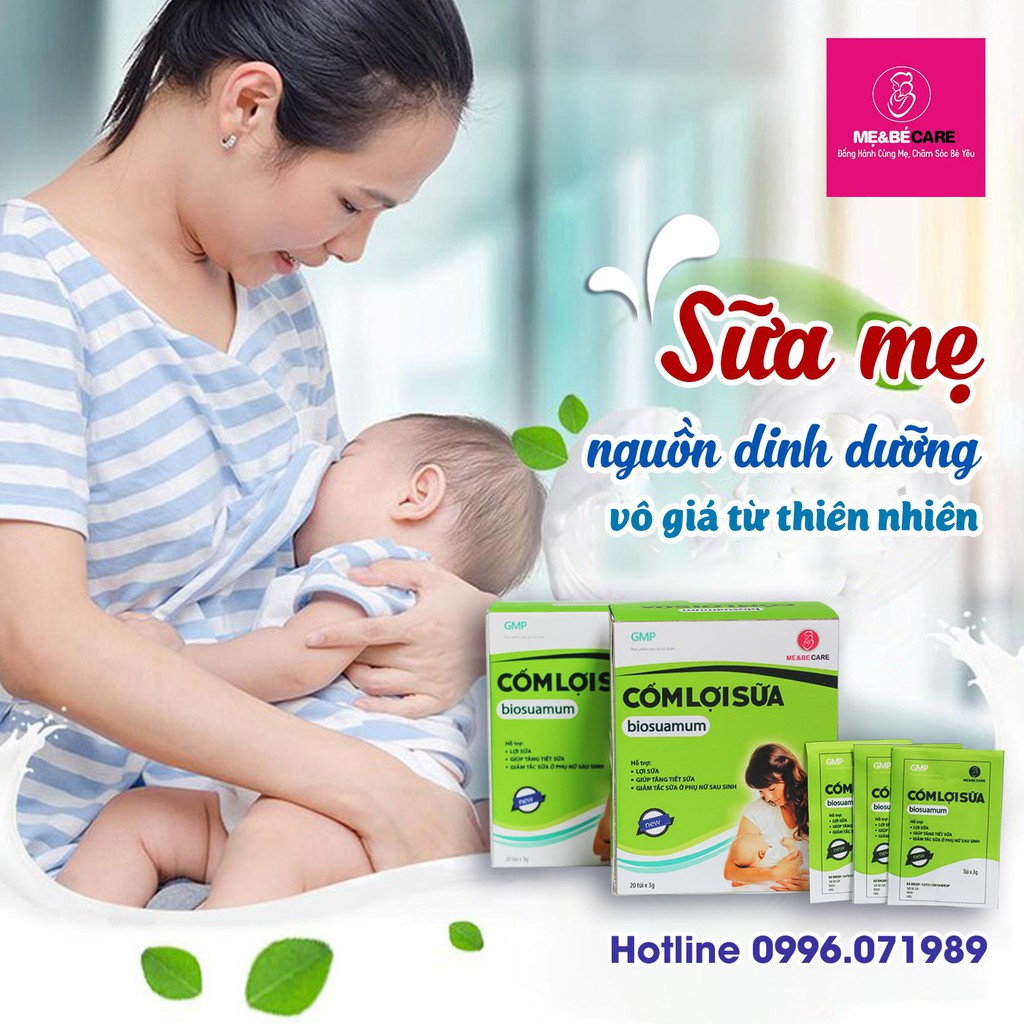 [Viện sản Hà Nội] Cốm lợi sữa biosuamum - Sữa về tràn trề sau 3-5 ngày - Tăng cường chất lượng sữa mẹ- 20 gói x 3g