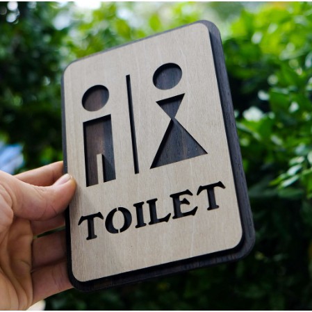 Bảng toilet Nam vs Nữ bằng gỗ | trang trí homestay, nhà hàng, khách sạn
