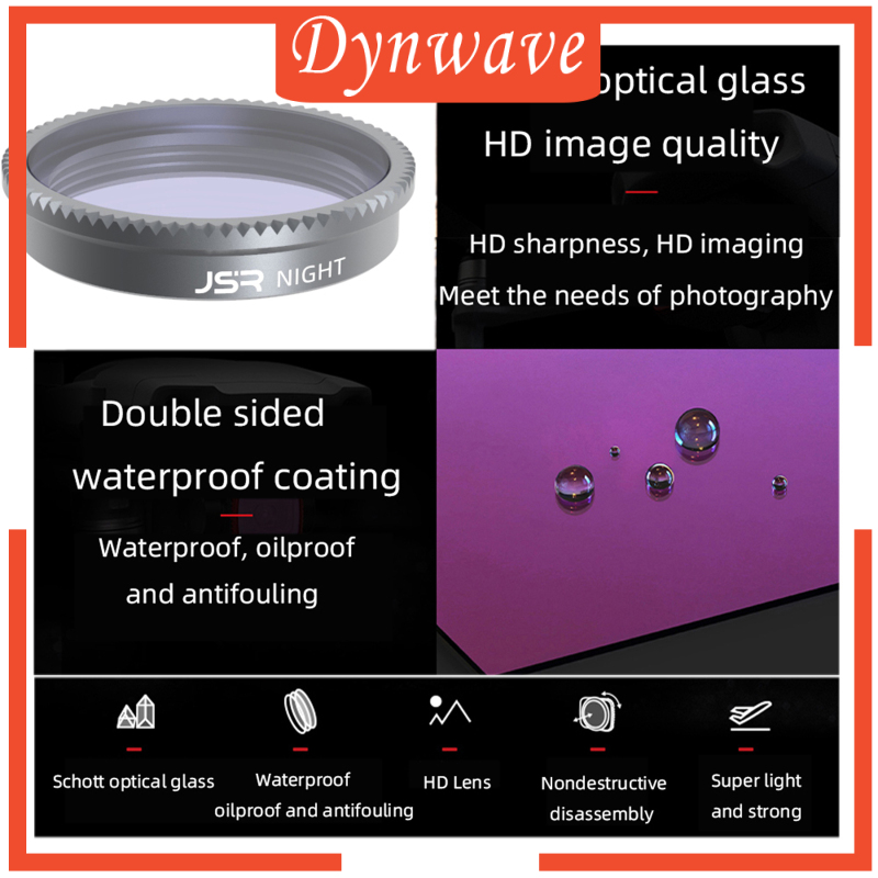 [DYNWAVE]4 Pieces Lens Filters ND8 ND16 ND32 ND64 Replaces for Insta360 GO 2 Premium