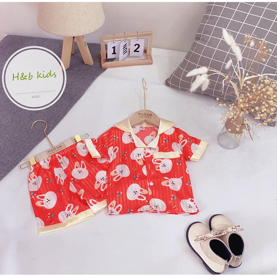 Bộ pizama gấm Thượng Hải cao cấp bé trai bé gái