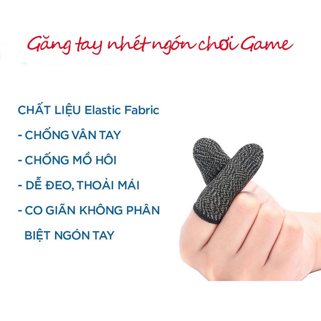 [Giá Sỉ] Bộ 2 găng tay xỏ ngón chơi game mobile, lướt web chống mồ hôi tay bám màn hình, tăng độ nhạy cảm ứng.