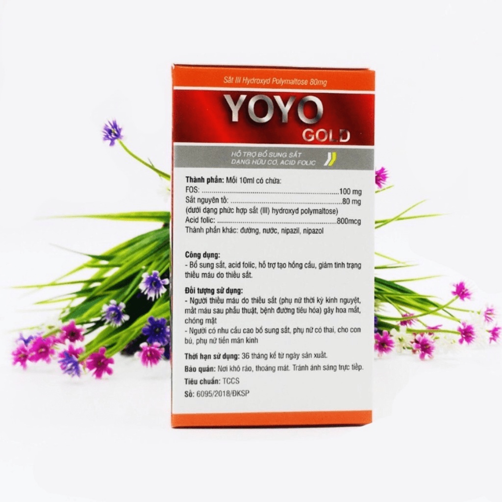 Yoyo Gold Bổ Sung Sắt, Cải Thiện Tăng Cường Sức Khỏe Hộp 20 Ống