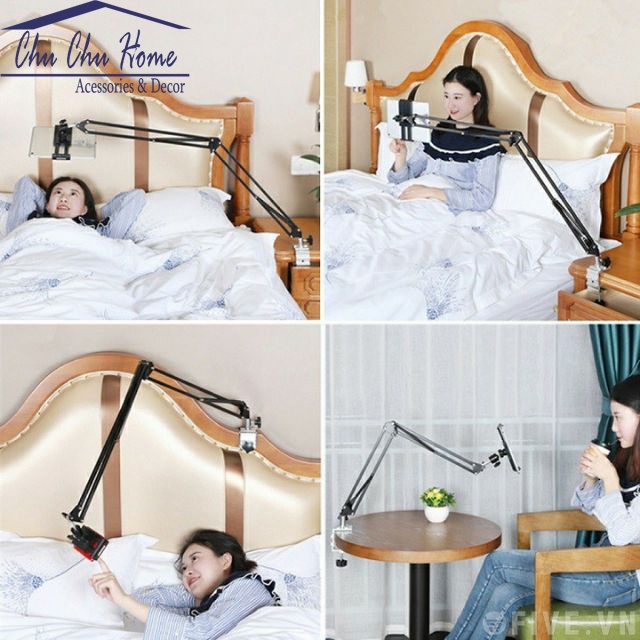 Giá đỡ điện thoại, Ipad xem phim kẹp đầu giường, bàn,điều chỉnh theo mắt nhìn