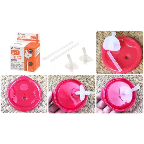 Set ống hút thay thế cho cốc tập hút richell 3 giai đoạn (S1) và bình tập hút richell AQ (S2)