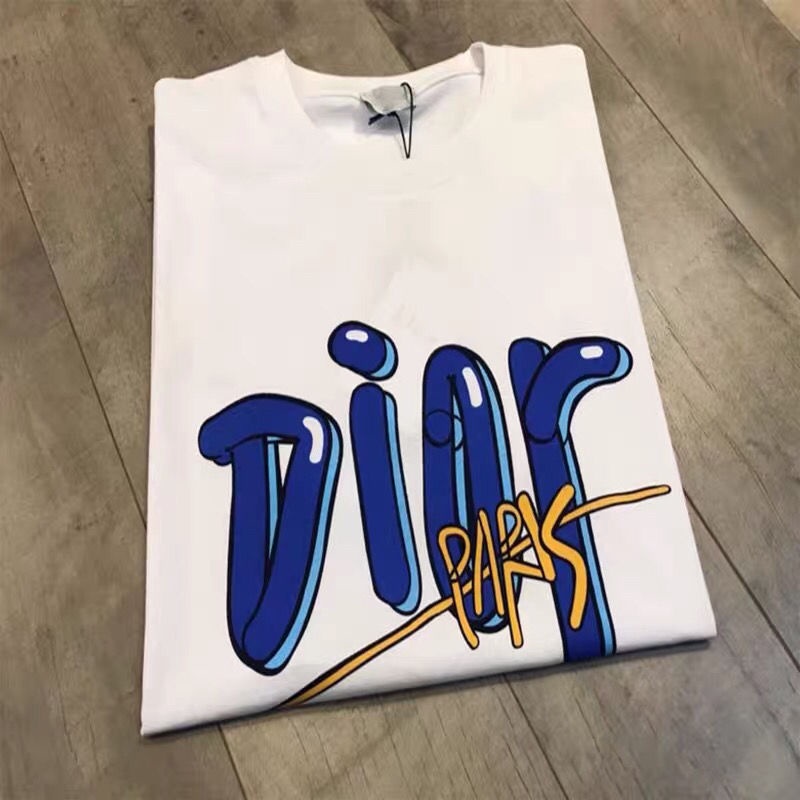 Áo Thun Ba Chiều In Chữ DIOR1 Phong Cách Âu Mỹ Chất Lượng Cao Cho Nam Và Nữ
