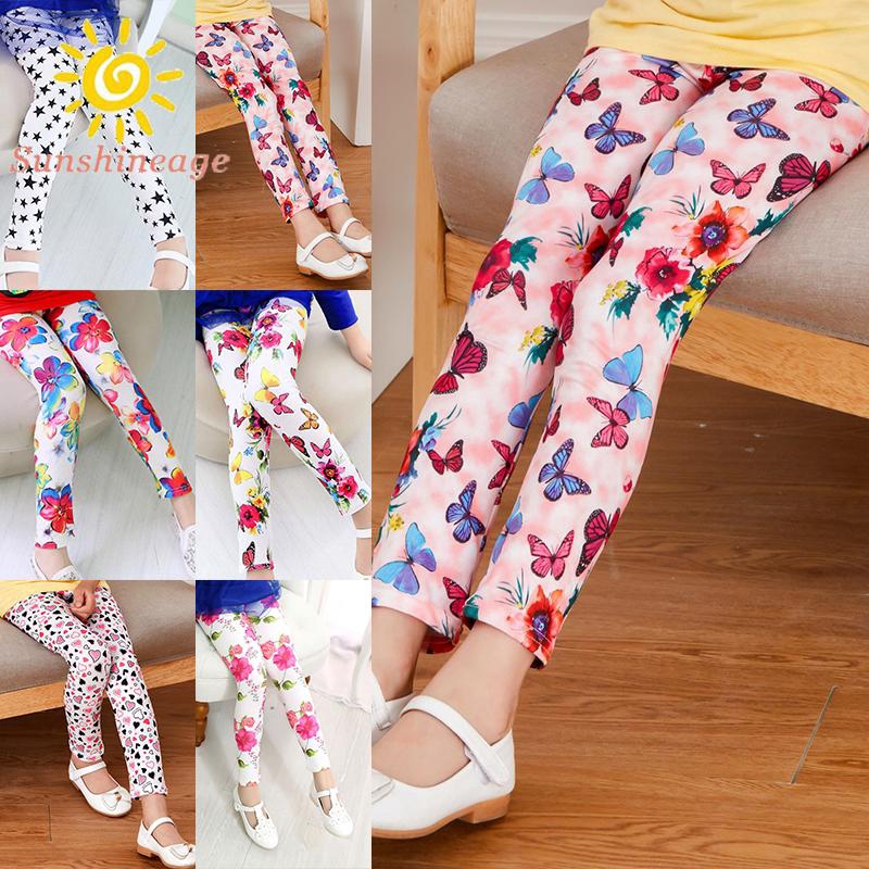 Quần legging co dãn in họa tiết dễ thương cho bé gái