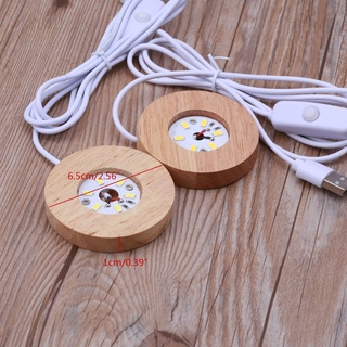 Đế Gỗ Tròn Phát Sáng Cho Quả Cầu Pha Lê 3D