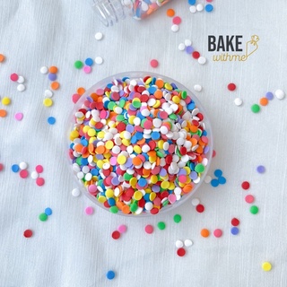 Kẹo trang trí, kẹo bi đường tròn dẹt nhiều màu để trang trí bánh kem, bánh sinh nhật, cupcake, donut
