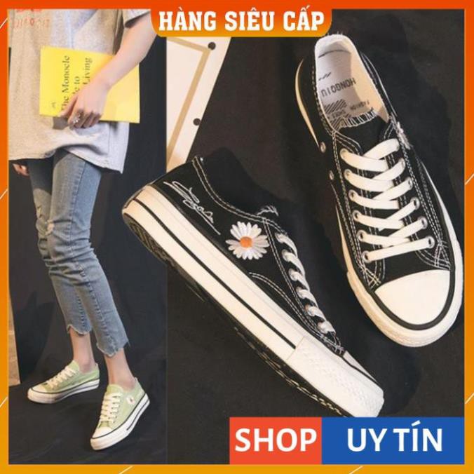 [ Hàng Loại 1 ] - [INS HOT]Giày thể thao nữ canvas kiểu,💥Classic thêu hoa cúc nhí💥（2218） | BigBuy360 - bigbuy360.vn