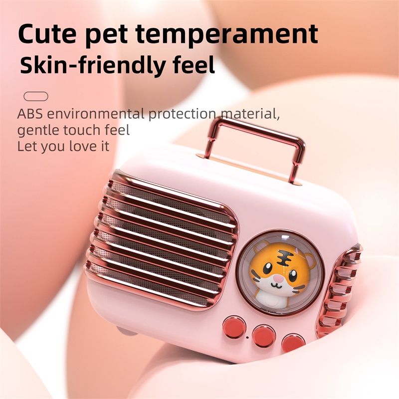 GOOJODOQ Loa Bluetooth Dễ thương Mini không dây Âm thanh nổi nhỏ Retro Loa siêu trầm thẻ di động ngoài trời