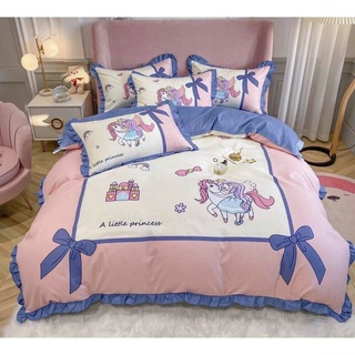 Bộ drap - chăn chần bông cotton hoạt hình 3d ngựa pony