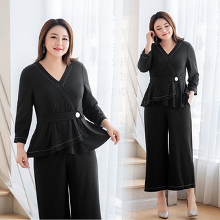 Set bộ áo vạt chéo quần ống rộng - BOBEO037