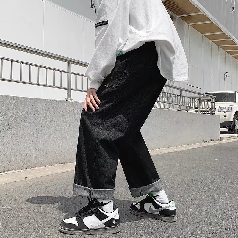 Quần Jeans Dài Ống Rộng Phong Cách Retro Hàn Quốc Dành Cho Nam Giới