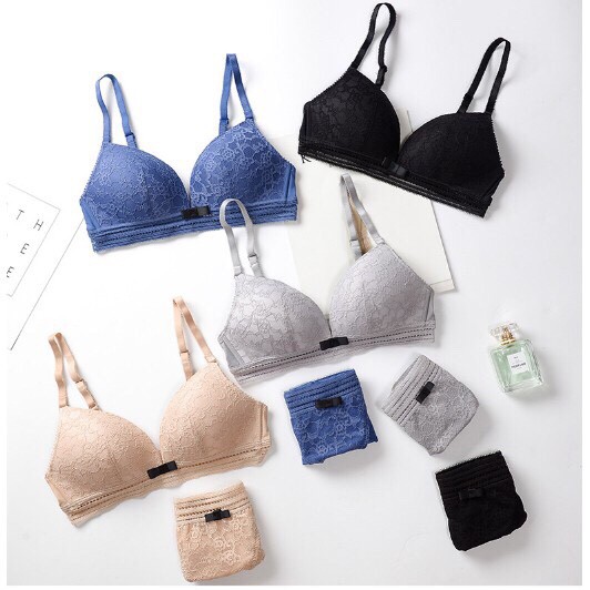 ẢNH THẬT  - SET ÁO NGỰC KÈM QUẦN CHÍP REN KHÔNG GỌNG SIÊU NÂNG NGỰC