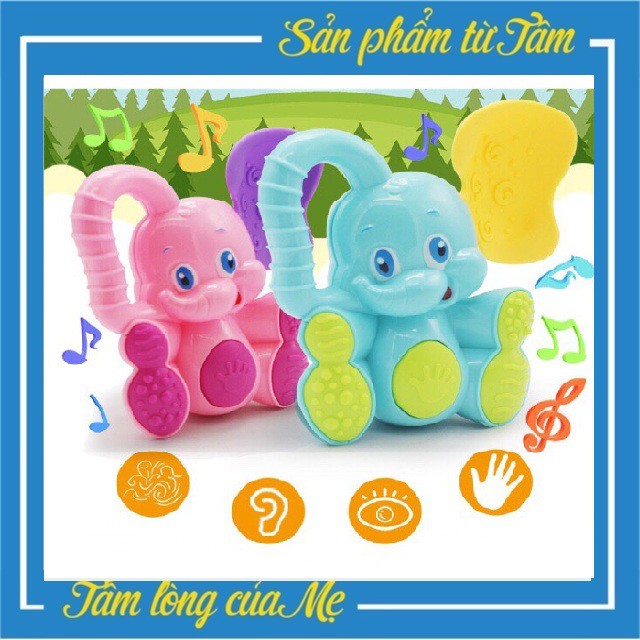 Xúc Xắc Gặm Nướu silicone Hình Chú Voi An Toàn Cho Bé