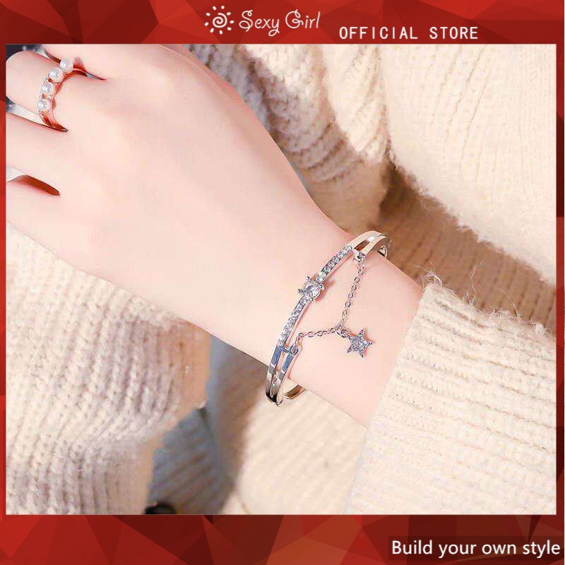 Vòng Tay Đính Đá Thời Trang Hàn Quốc Quyến Rũ Cho Nữ