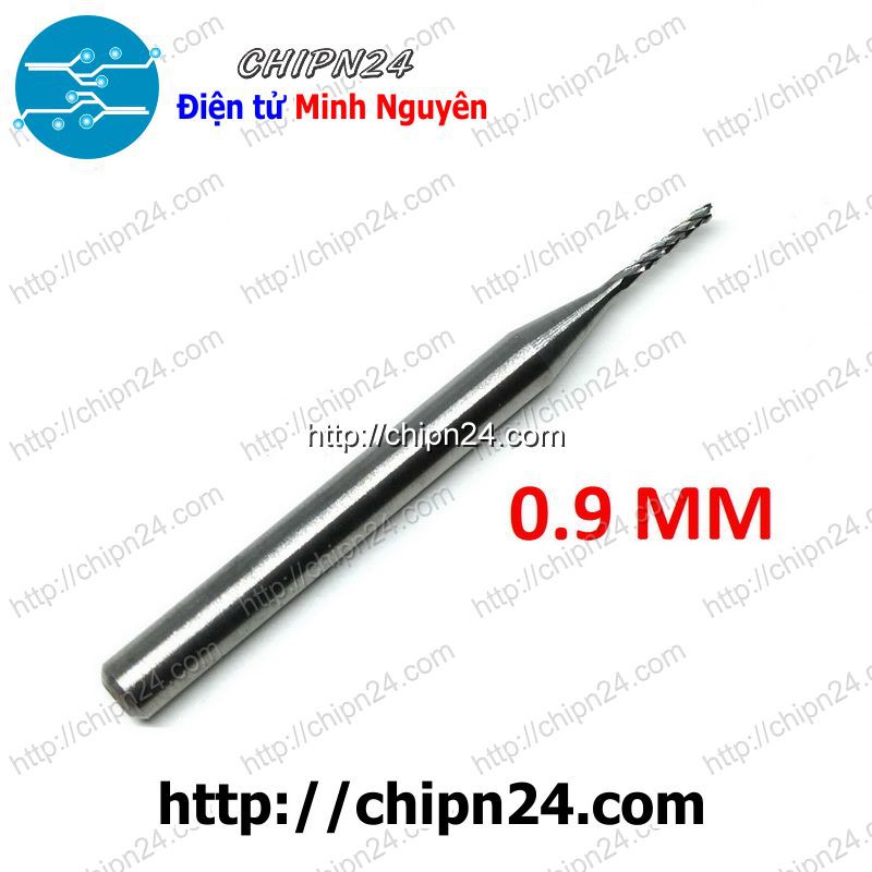 [1 CÂY] Mũi PHAY mạch in CNC HỢP KIM 0.9mm (Mạch điện tử, PCB)