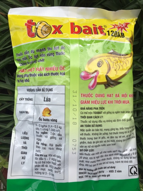 Toxbait 120AB bả mồi diệt các loại ốc 1kg loại mạnh