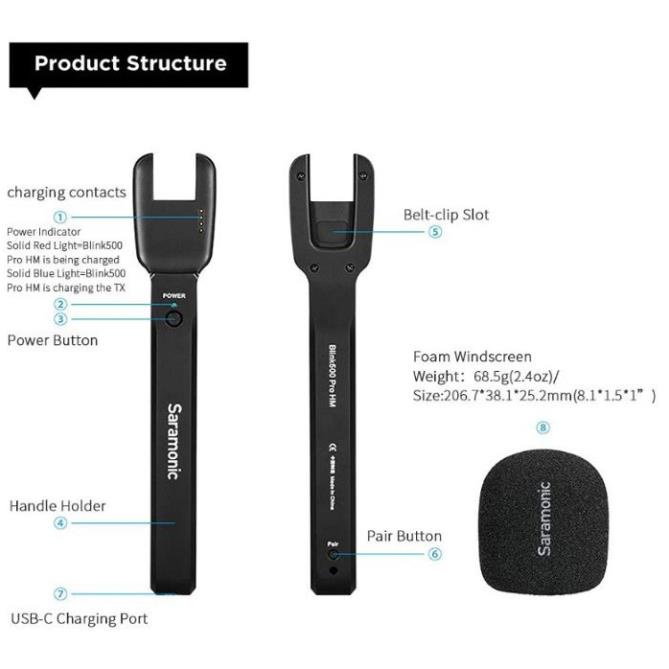 Tay cầm phỏng vấn cho Saramonic Blink 500 Pro