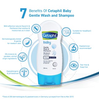 Cetaphil tắm gội 400ml - sữa tắm gội 2 in 1 cetaphil baby gentle wash & - ảnh sản phẩm 5
