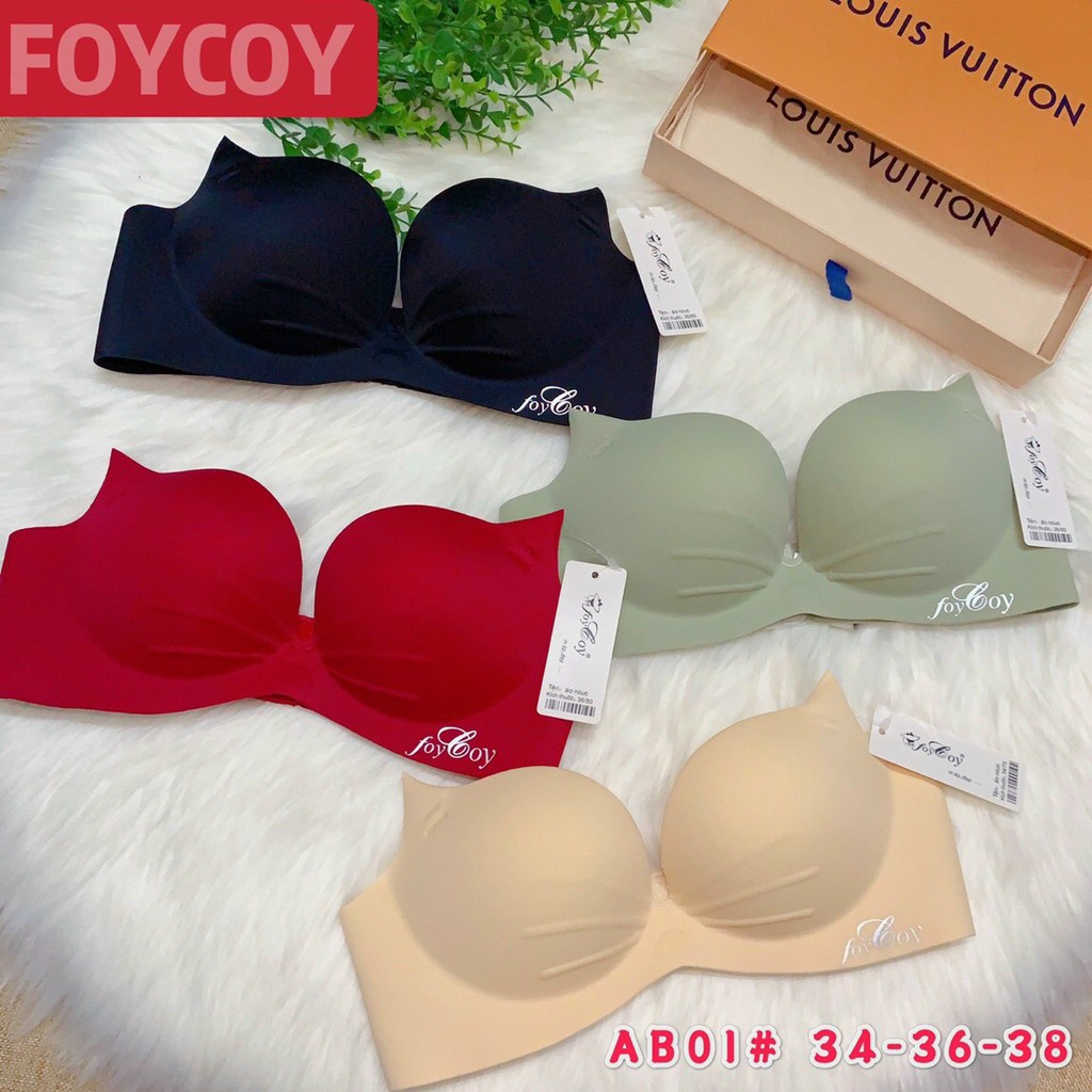 Dừng mẫu Thanh lý giảm 60%: Áo ngực su non quả mềm FoyCoy KHÔNG GỌNG đệm nâng đỡ 1,5 cm( mẫu AStảnh thật)