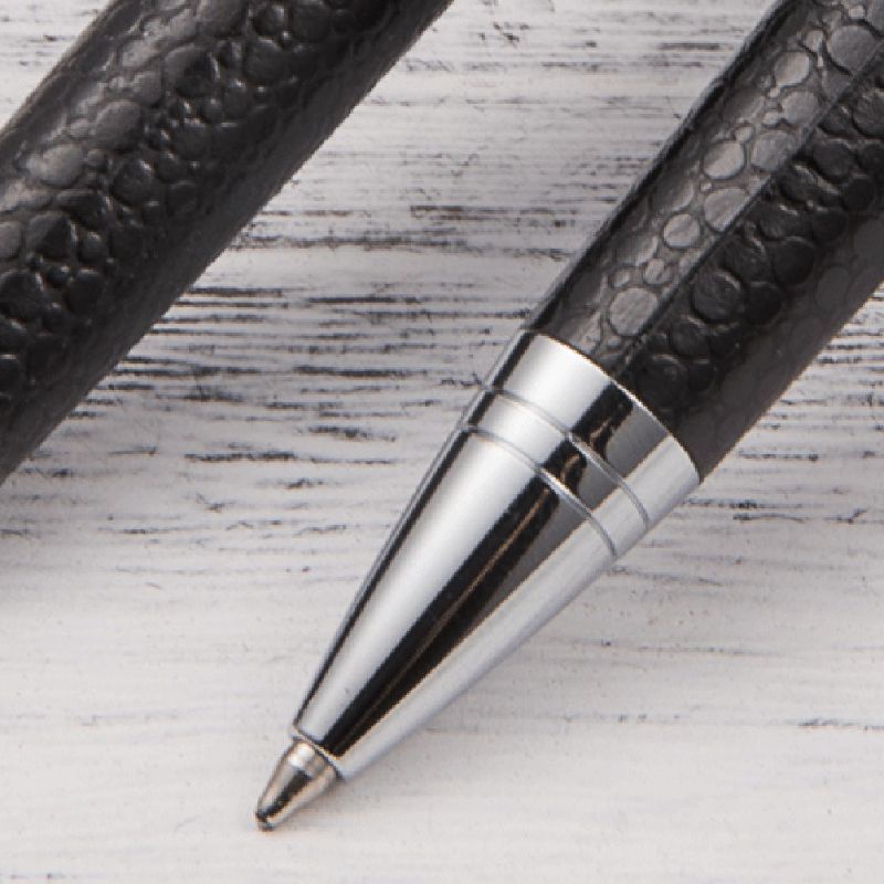 Bút Bi Mực Đen Ngòi 0.5mm Vỏ Da Sang Trọng