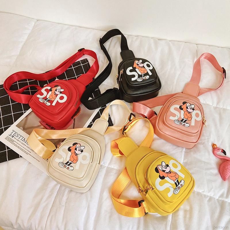 Túi Đeo Chéo Ngực Hình Chuột Mickey Dễ Thương Cho Bé