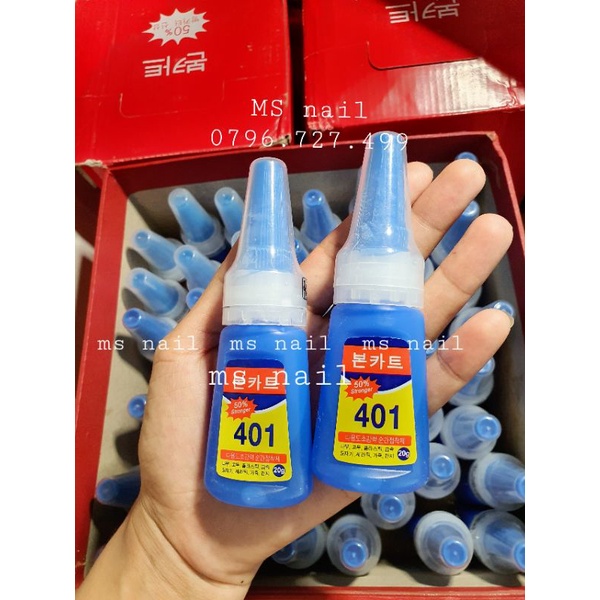 Keo 401 Keo dán móng tay, keo hàn quốc keo chính hãng keo dán móng siêu bền
