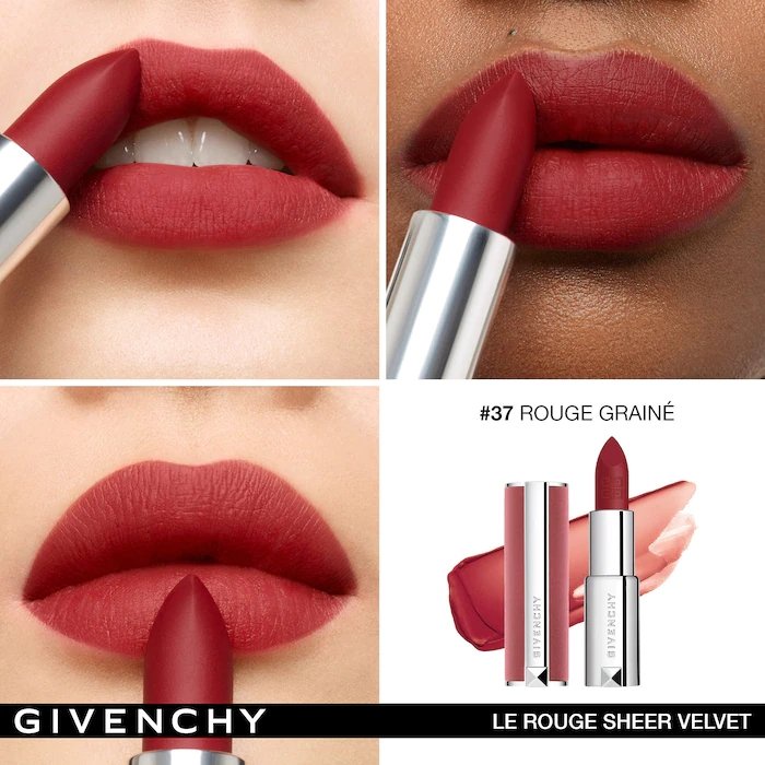 [New 2021] Son lì Givenchy Le Rouge Sheer / Rouge Deep Velvet Matte Lipstick
