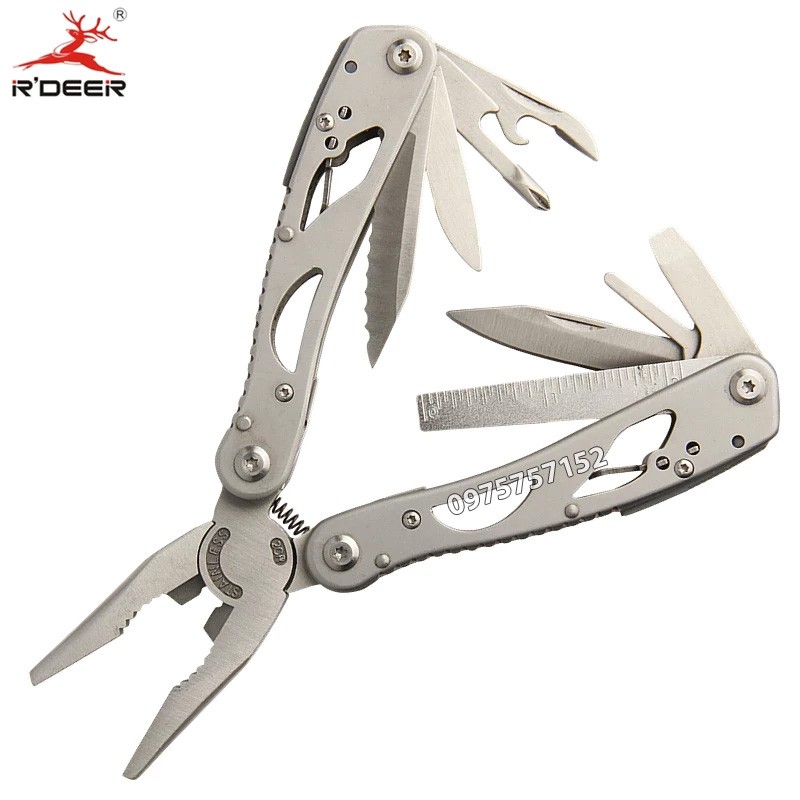 Kìm đa năng cao cấp R’DEER RT-2338, 11 chức năng trong 1, thiết kế nhỏ gọn,  thép không gỉ 2CR siêu chịu lực, siêu bền