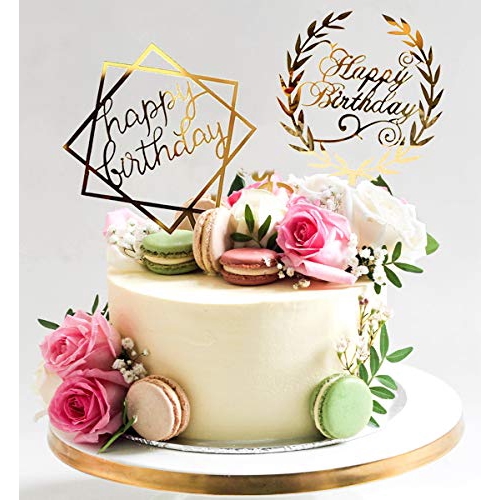 Bộ phụ kiện trang trí bánh họa tiết chữ Happy Birthday độc đáo