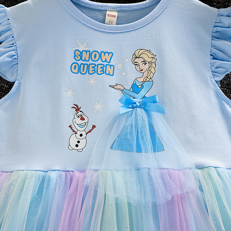 Váy bé gái kiểu cánh tiên công chúa Elsa cho bé gái 2-7 tuổi