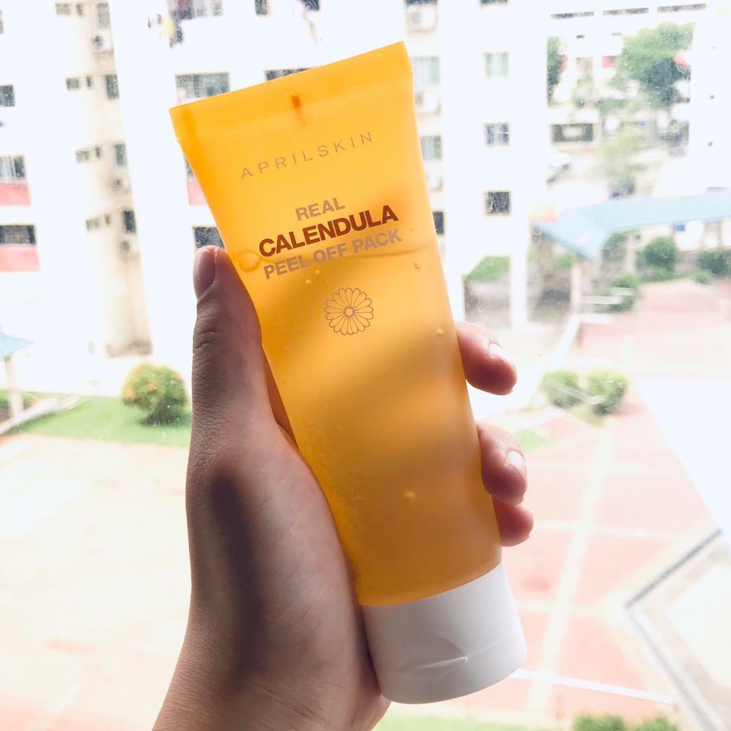 Mặt nạ lột tẩy da chết Aprilskin Calendula Peel Off Pack 100g và Cọ Real Jelly Brush _ April Skin Chính Hãng