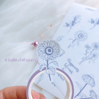 Bullet Journal Sticker - Hoa dại - Tím