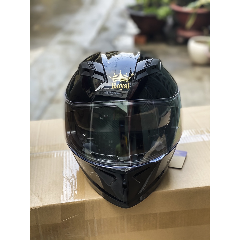 MŨ BẢO HIỂM ROYAL M266 2 KÍNH ĐEN BÓNG CHÍNH HÃNG BẢO HÀNH 12 THÁNG