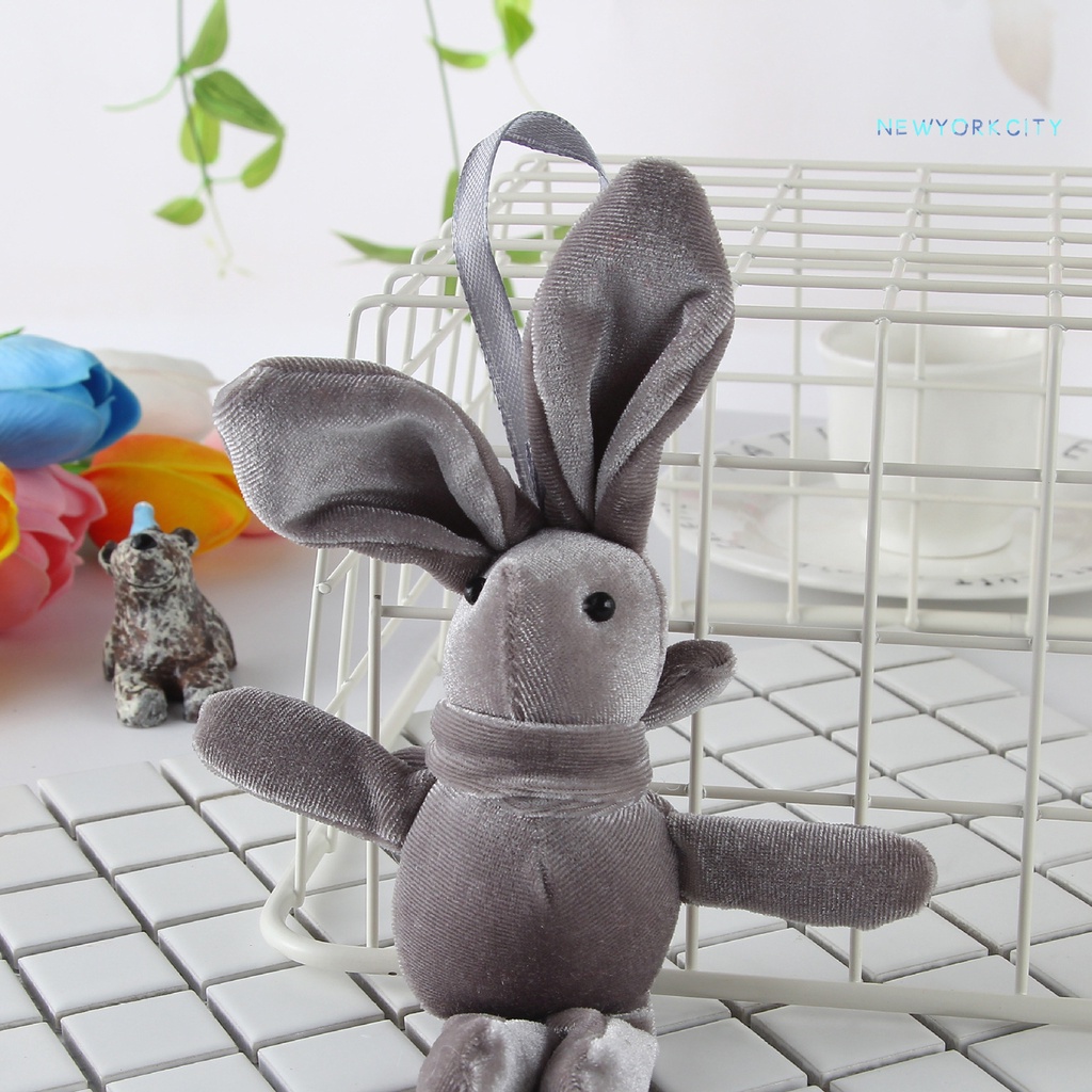 Đồ Chơi Thỏ Nhồi Bông Vải Nhung Mềm Mại Chống Mài Mòn Quà Tặng Giáng Sinh