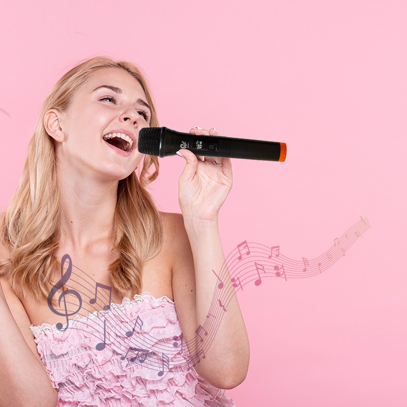 Micro không dây, mích hát karaoke MV01, chuyên dành cho mọi loa kéo, âm ly, tần số 50, hát nhẹ và êm
