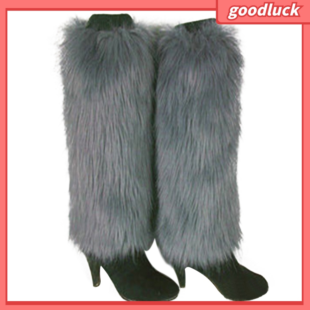 Đôi Vớ DàI MàU Trơn PhốI Lông Giả ThờI Trang Cho Nữ