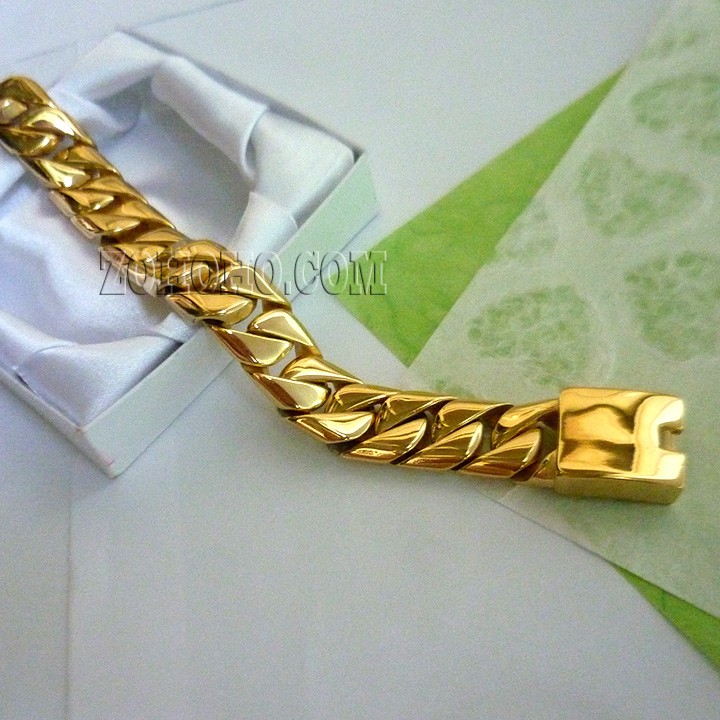 Lắc tay nam mạ vàng khóa hộp cỡ lớn LZ754