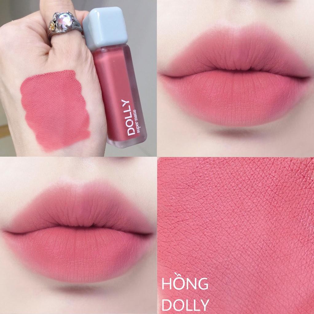 Son kem lì Màu "HỒNG DOLY" DOLLY SUPER MATTE chính hãng không chì, MUA 1 TẶNG 1