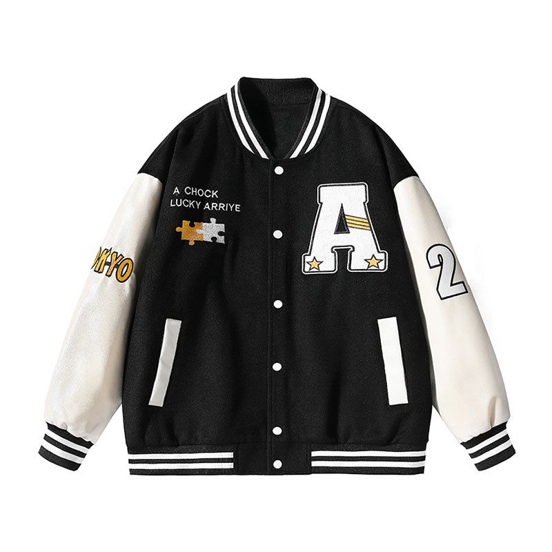 Áo Khoác Bóng Chày Thể Thao Dáng Rộng Màu Tương Phản Thời Trang Cho Nam