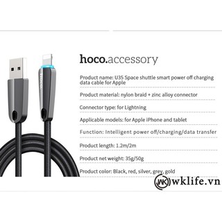 Cáp Sạc Nhanh Tự Ngắt iPhone iPad Hoco U35<Vuaphukienso>