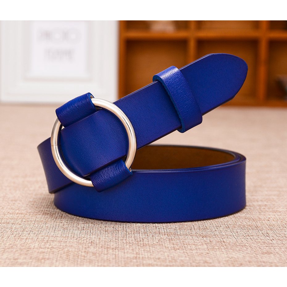 Thắt Lưng Da Bò Cao Cấp 2.8Cm Có Khóa Tròn Thời Trang Cho Nữ