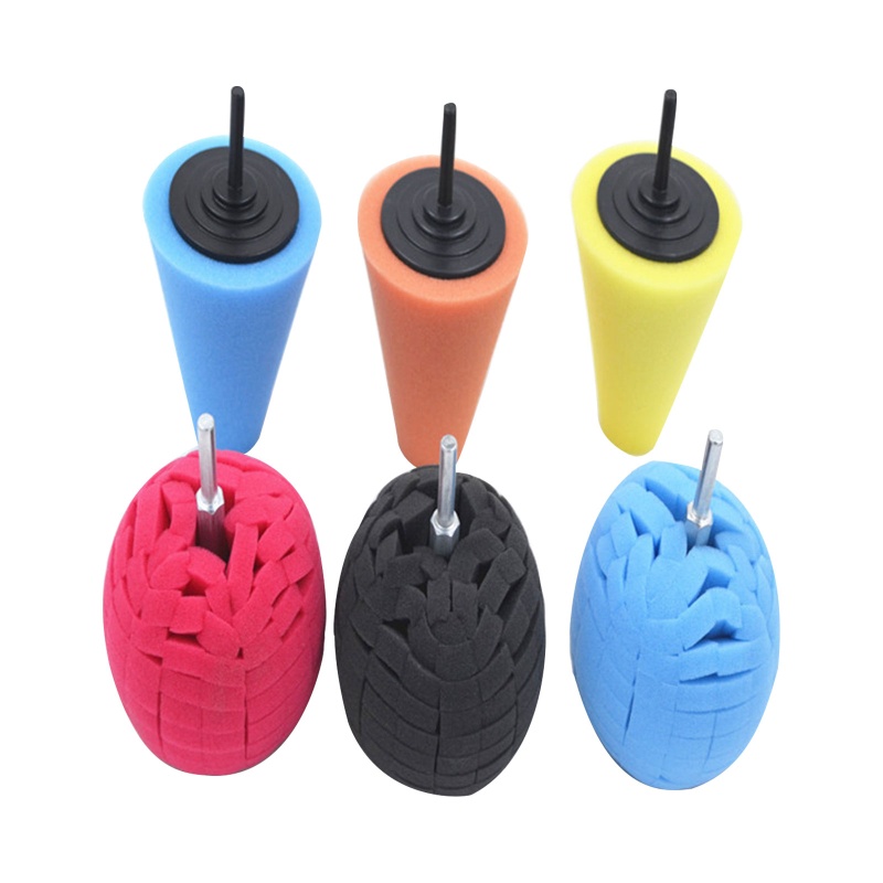 Bộ 5 / 6 / 10 Miếng Xốp Hình Nón 3inch 80mm Đánh Bóng Xe Hơi