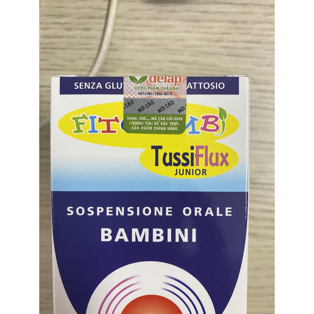 Fitobimbi TussiFlux Junior Giảm Ho Có Đờm,Viêm Đau Họng,Cảm Cúm.Tăng Sức Khỏe Hô Hấp Trên