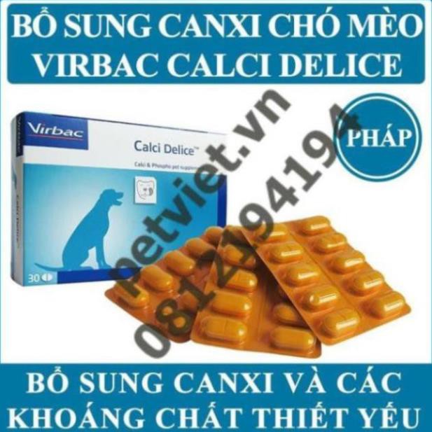 [BỔ SUNG CANXI CHÓ MÈO] Virbac Calci Delice
