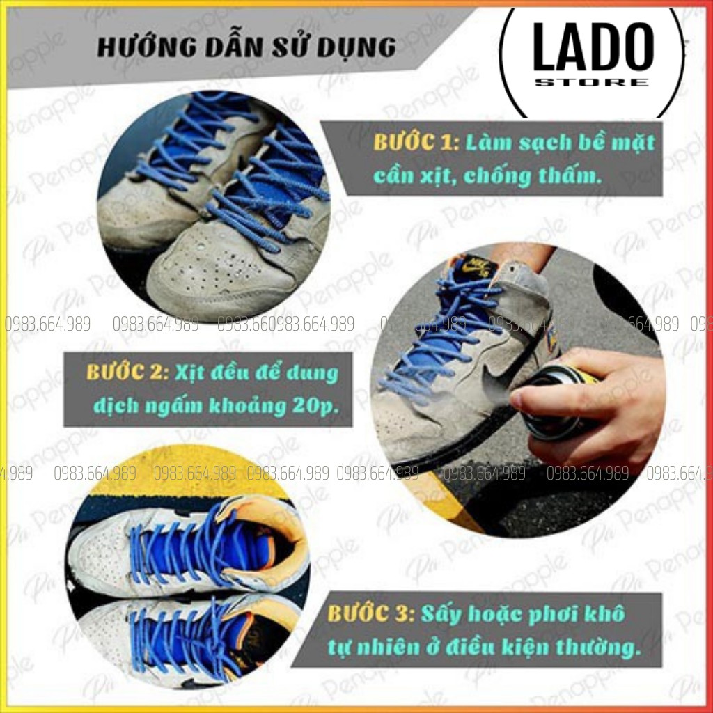 Xịt Chống Thấm Giày Sneaker Cao Cấp LADO Dạng Sương NANO Chống Nước Hiệu Quả Nhanh Tiện Lợi An Toàn Sức Khoẻ LADO