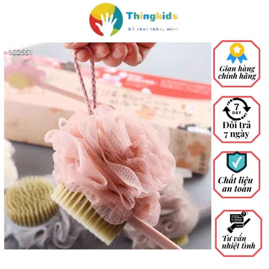 Cây Cọ Tắm Bông Tắm Chà Lưng 2 Mặt - Thingkids