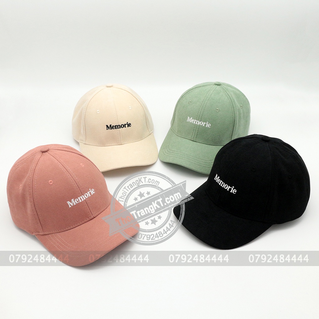 Mũ lưỡi trai thời trang thêu chữ Memorie phong cách nón kết nam nữ hàn quốc đẹp cá tính