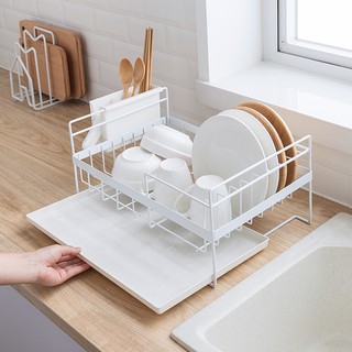 Kệ Úp Chén Bát 1 Tầng Phong Cách Nhật Bản Tối Giảm - Kèm Khay Thoát Nước